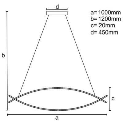 LED Aptumšojama lustra ar auklu LED/70W/230V 3000-6500K + tālvadības pults