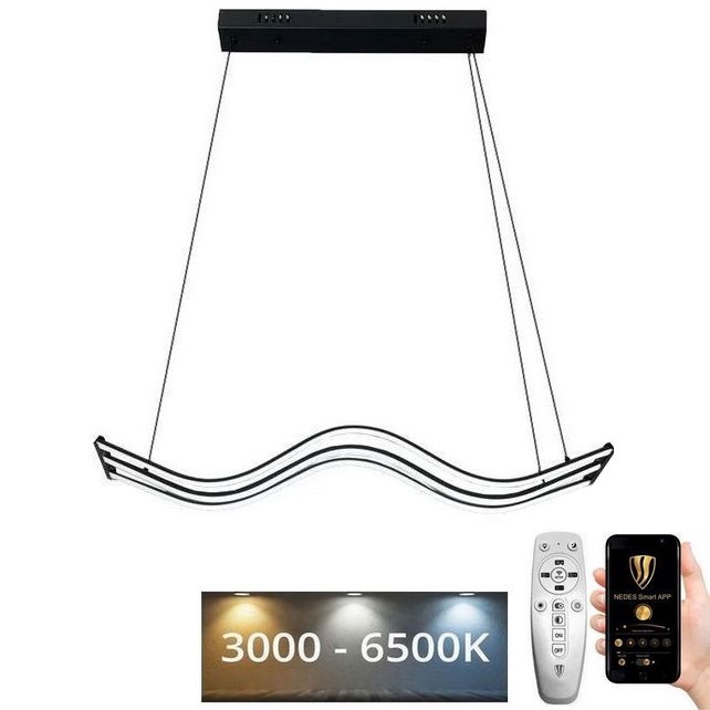 LED Aptumšojama lustra ar auklu LED/70W/230V 3000-6500K + tālvadības pults