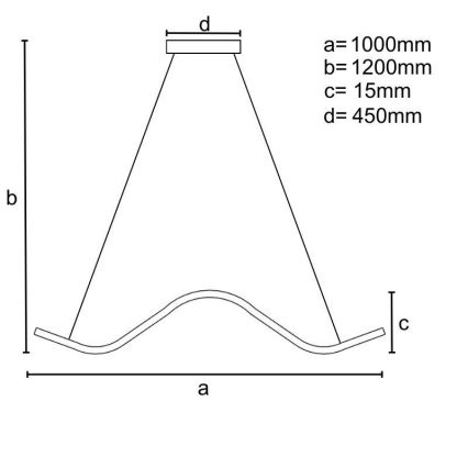 LED Aptumšojama lustra ar auklu LED/70W/230V 3000-6500K + tālvadības pults