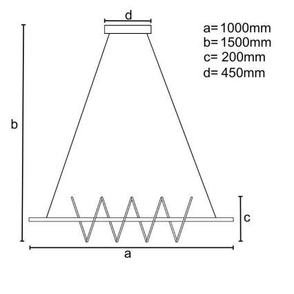 LED Aptumšojama lustra ar auklu LED/70W/230V 3000-6500K + tālvadības pults