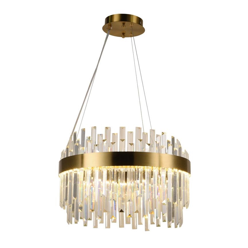 LED Aptumšojama kristāla lustra ar auklu LED/70W/230V 3000-6500K zelta + tālvadības pults