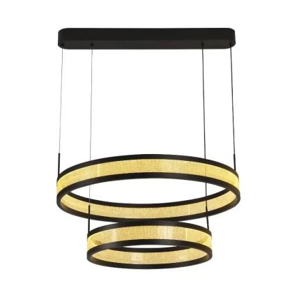 LED Aptumšojama lustra ar auklu LED/70W/230V 3000-6500K d. 60 cm melna + tālvadības pults