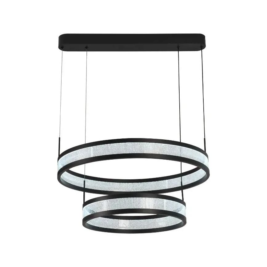 LED Aptumšojama lustra ar auklu LED/70W/230V 3000-6500K d. 60 cm melna + tālvadības pults