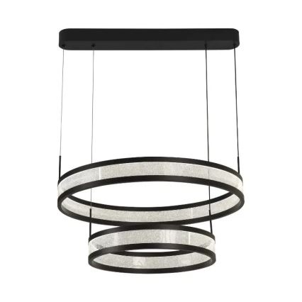 LED Aptumšojama lustra ar auklu LED/70W/230V 3000-6500K d. 60 cm melna + tālvadības pults