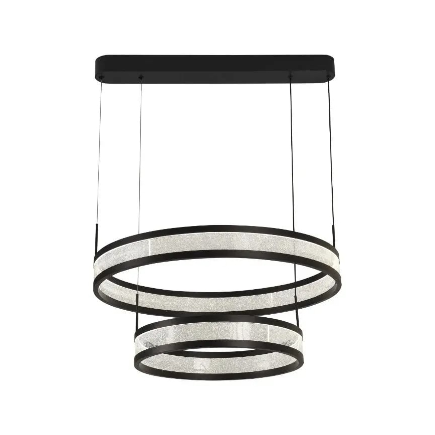 LED Aptumšojama lustra ar auklu LED/70W/230V 3000-6500K d. 60 cm melna + tālvadības pults