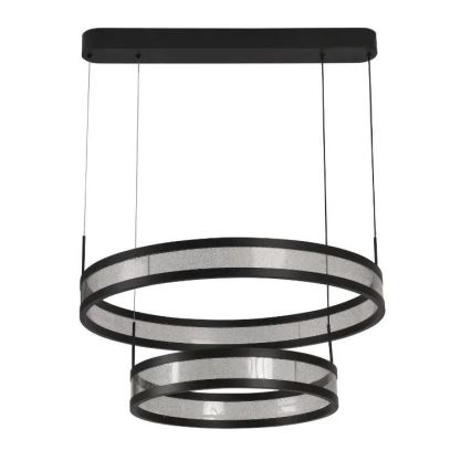 LED Aptumšojama lustra ar auklu LED/70W/230V 3000-6500K d. 60 cm melna + tālvadības pults