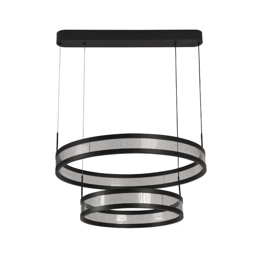 LED Aptumšojama lustra ar auklu LED/70W/230V 3000-6500K d. 60 cm melna + tālvadības pults