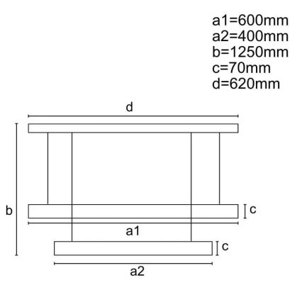 LED Aptumšojama lustra ar auklu LED/70W/230V 3000-6500K d. 60 cm melna + tālvadības pults