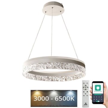 LED Aptumšojama lustra ar auklu LED/80W/230V 3000-6500K balta + tālvadības pults