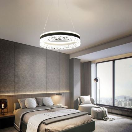 LED Aptumšojama lustra ar auklu LED/80W/230V 3000-6500K balta + tālvadības pults