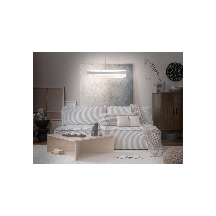 LED Aptumšojama kristāla lustra ar auklu LED/80W/230V 3000-6500K balta + tālvadības pults