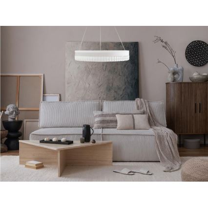 LED Aptumšojama kristāla lustra ar auklu LED/80W/230V 3000-6500K balta + tālvadības pults
