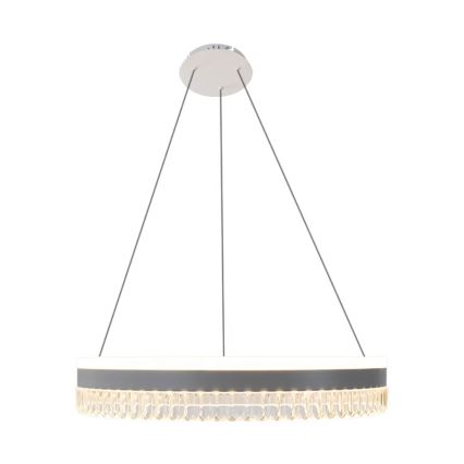 LED Aptumšojama kristāla lustra ar auklu LED/80W/230V 3000-6500K balta + tālvadības pults