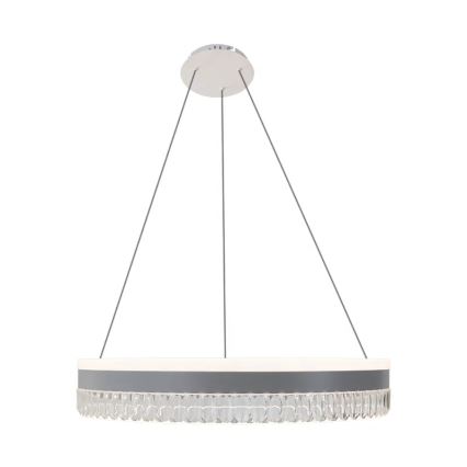 LED Aptumšojama kristāla lustra ar auklu LED/80W/230V 3000-6500K balta + tālvadības pults