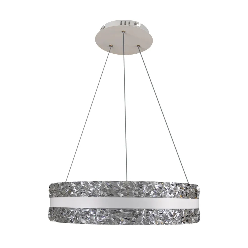 LED Aptumšojama kristāla lustra ar auklu LED/80W/230V 3000-6500K balta + tālvadības pults