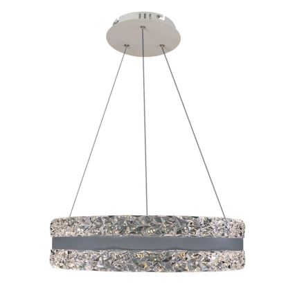 LED Aptumšojama kristāla lustra ar auklu LED/80W/230V 3000-6500K balta + tālvadības pults