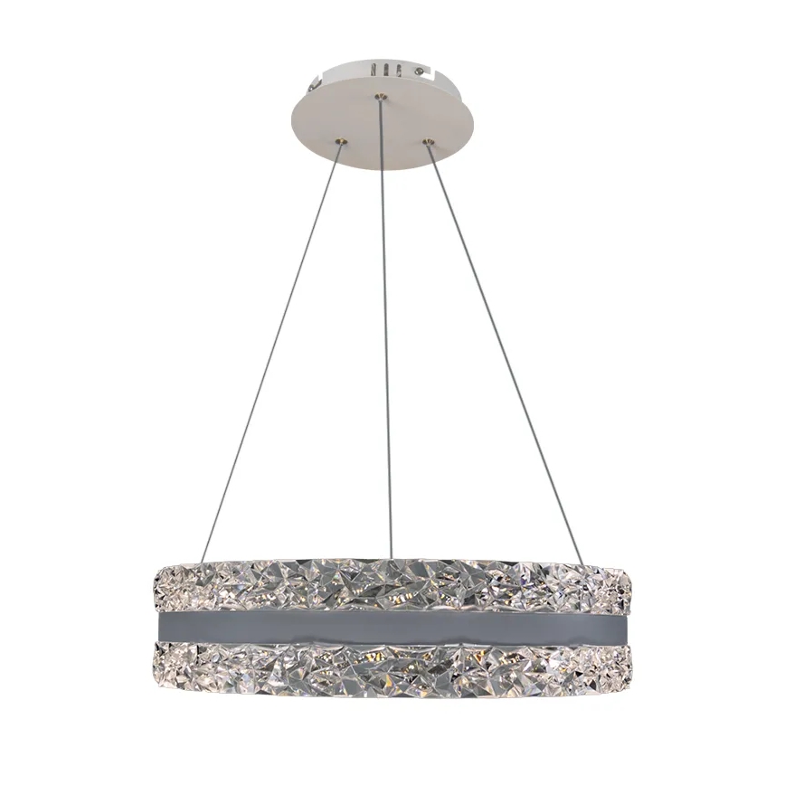 LED Aptumšojama kristāla lustra ar auklu LED/80W/230V 3000-6500K balta + tālvadības pults