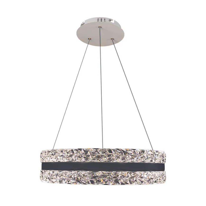 LED Aptumšojama kristāla lustra ar auklu LED/80W/230V 3000-6500K balta + tālvadības pults