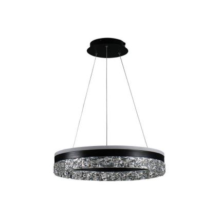 LED Aptumšojama lustra ar auklu LED/80W/230V 3000-6500K melna + tālvadības pults