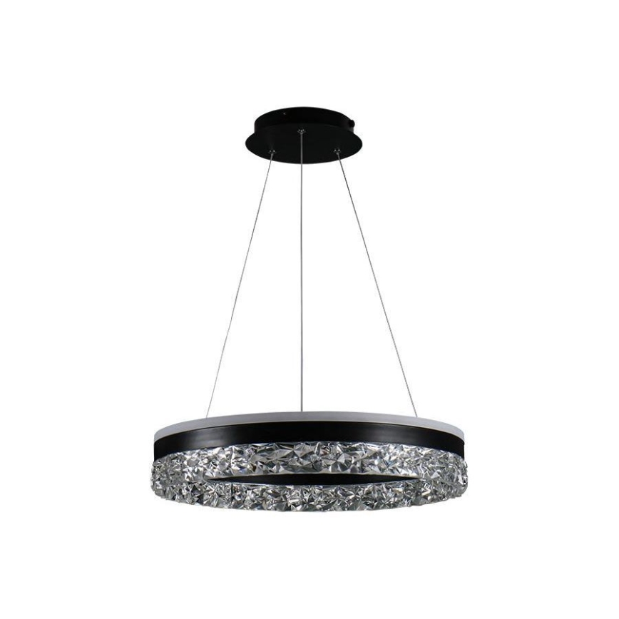 LED Aptumšojama lustra ar auklu LED/80W/230V 3000-6500K melna + tālvadības pults