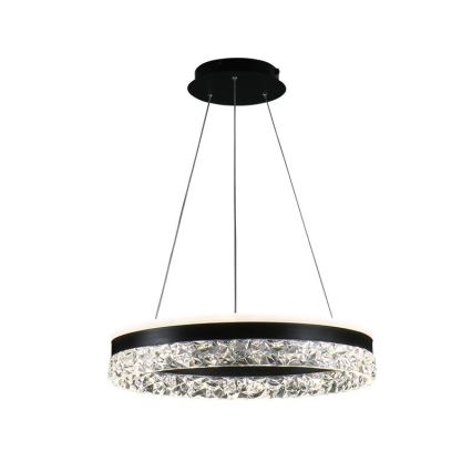 LED Aptumšojama lustra ar auklu LED/80W/230V 3000-6500K melna + tālvadības pults