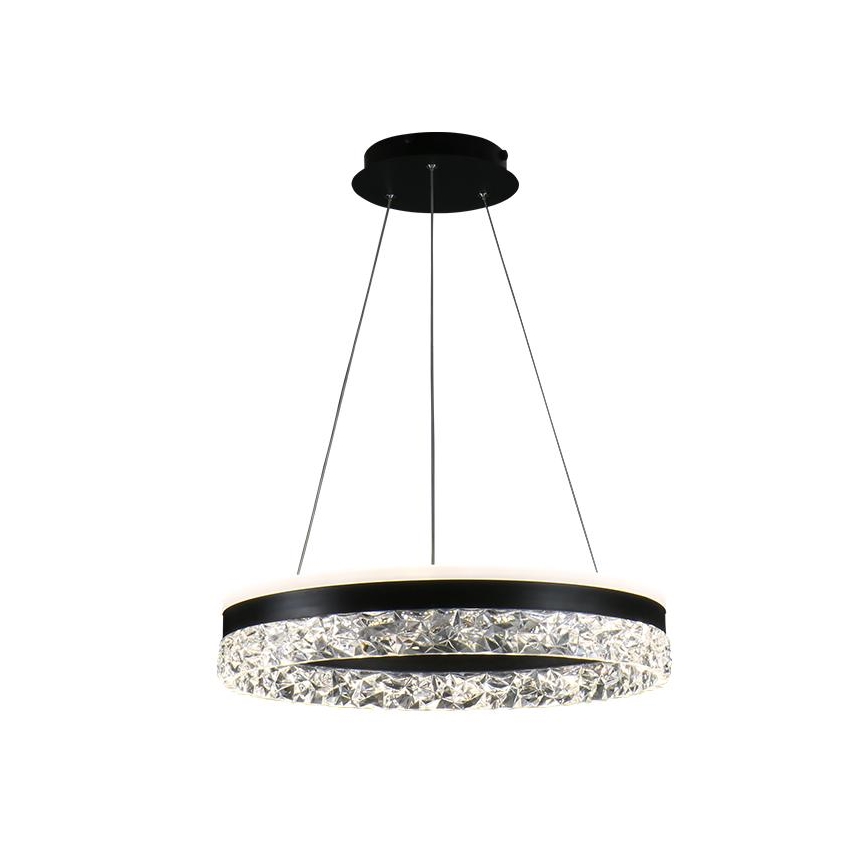 LED Aptumšojama lustra ar auklu LED/80W/230V 3000-6500K melna + tālvadības pults