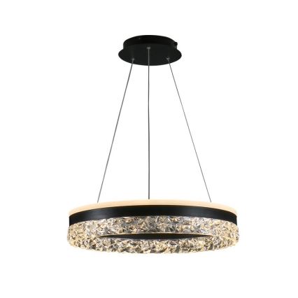 LED Aptumšojama lustra ar auklu LED/80W/230V 3000-6500K melna + tālvadības pults