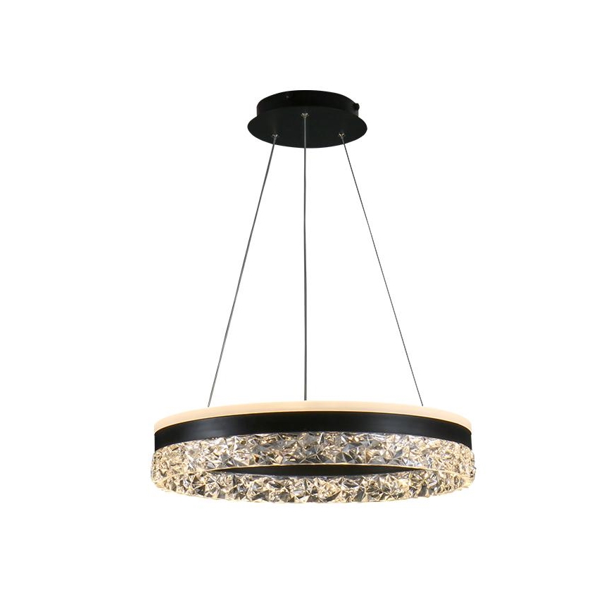 LED Aptumšojama lustra ar auklu LED/80W/230V 3000-6500K melna + tālvadības pults