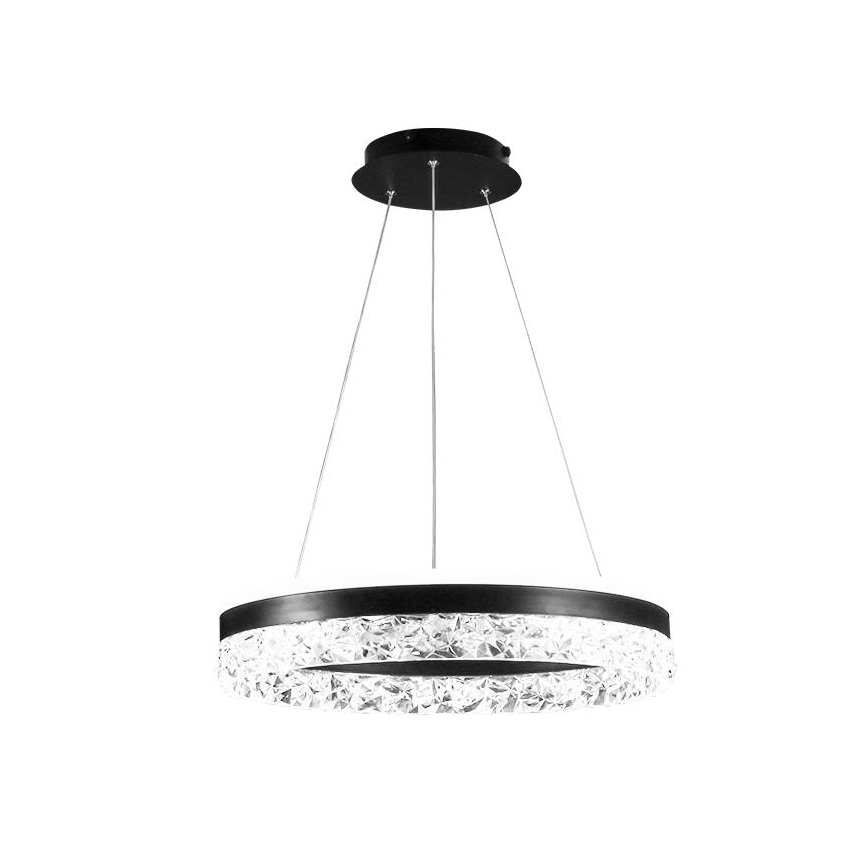 LED Aptumšojama lustra ar auklu LED/80W/230V 3000-6500K melna + tālvadības pults
