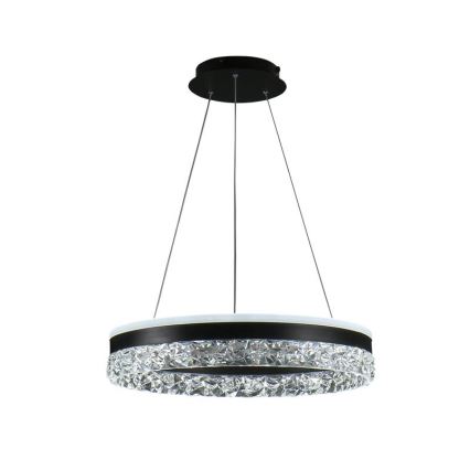 LED Aptumšojama lustra ar auklu LED/80W/230V 3000-6500K melna + tālvadības pults