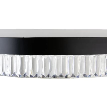LED Aptumšojama kristāla lustra ar auklu LED/80W/230V 3000-6500K melna + tālvadības pults