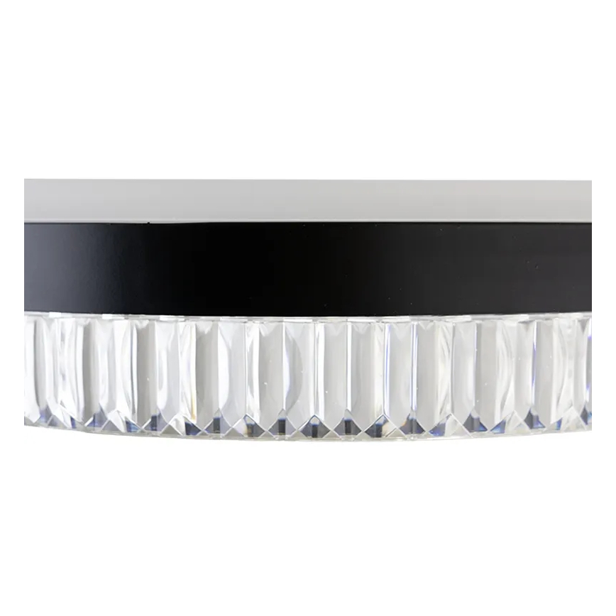 LED Aptumšojama kristāla lustra ar auklu LED/80W/230V 3000-6500K melna + tālvadības pults