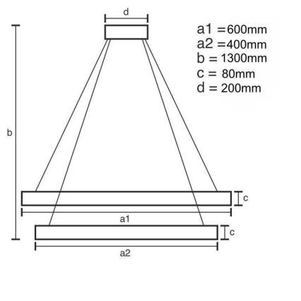 LED Aptumšojama lustra ar auklu LED/80W/230V 3000-6500K + tālvadības pults