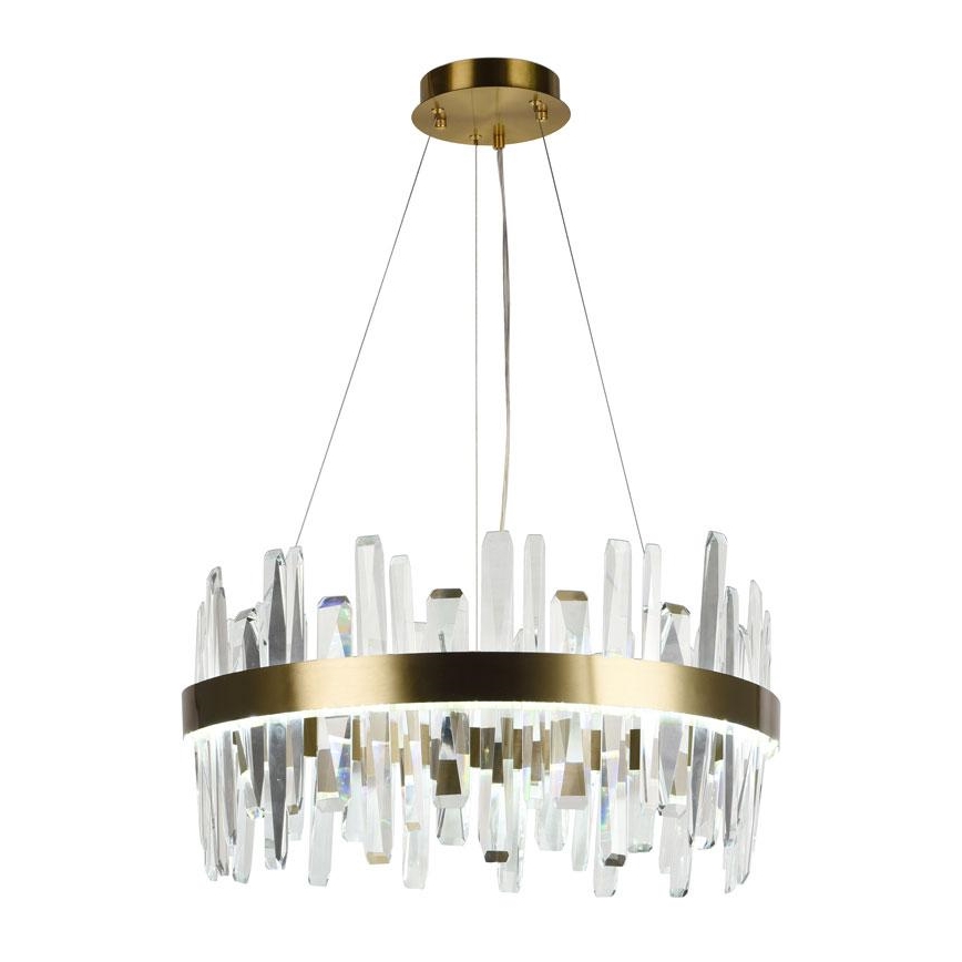 LED Aptumšojama kristāla lustra ar auklu LED/80W/230V 3000-6500K zelta + tālvadības pults
