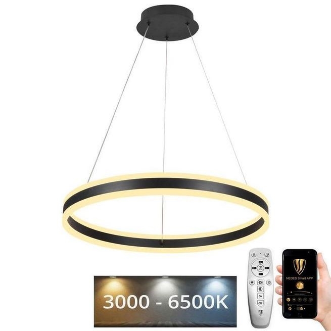 LED Aptumšojama lustra ar auklu LED/85W/230V 3000-6500K d. 60 cm + tālvadības pults