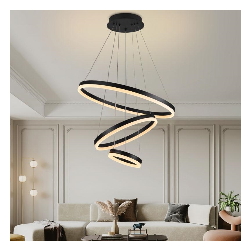 LED Aptumšojama lustra ar auklu LED/85W/230V 3000-6500K d. 60 cm + tālvadības pults