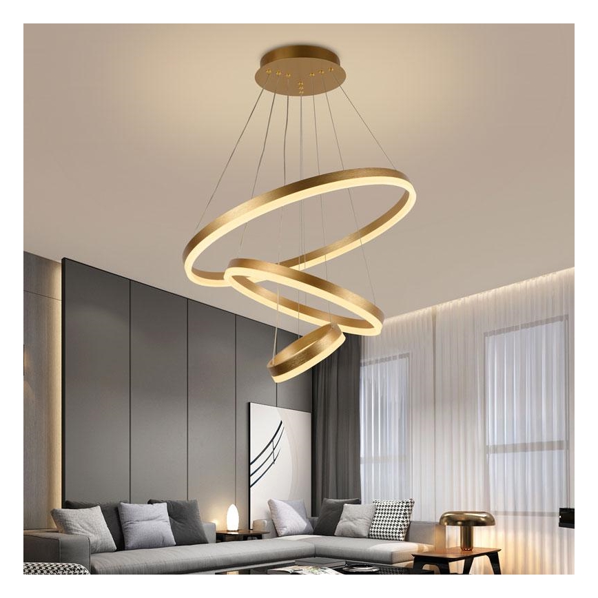 LED Aptumšojama lustra ar auklu LED/85W/230V 3000-6500K d. 60 cm + tālvadības pults