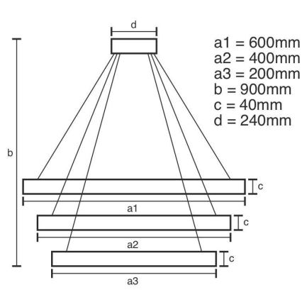 LED Aptumšojama lustra ar auklu LED/85W/230V 3000-6500K + tālvadības pults