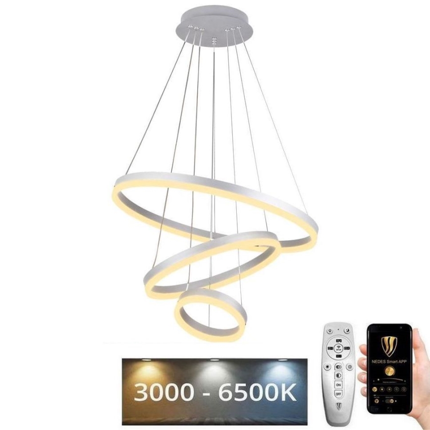 LED Aptumšojama lustra ar auklu LED/85W/230V 3000-6500K + tālvadības pults