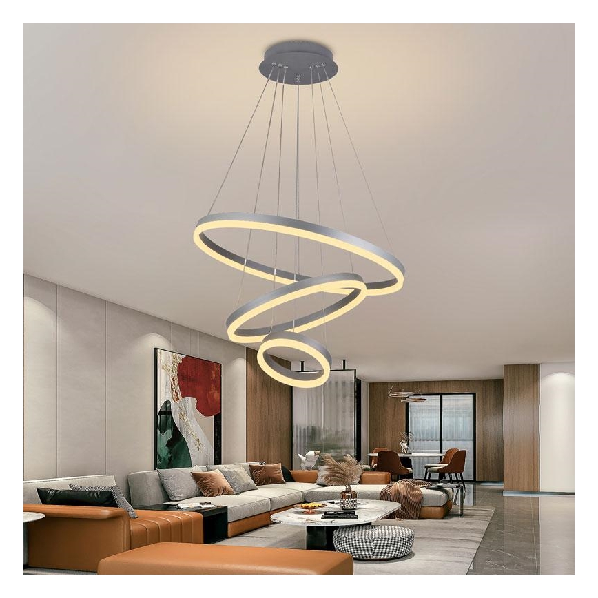 LED Aptumšojama lustra ar auklu LED/85W/230V 3000-6500K + tālvadības pults