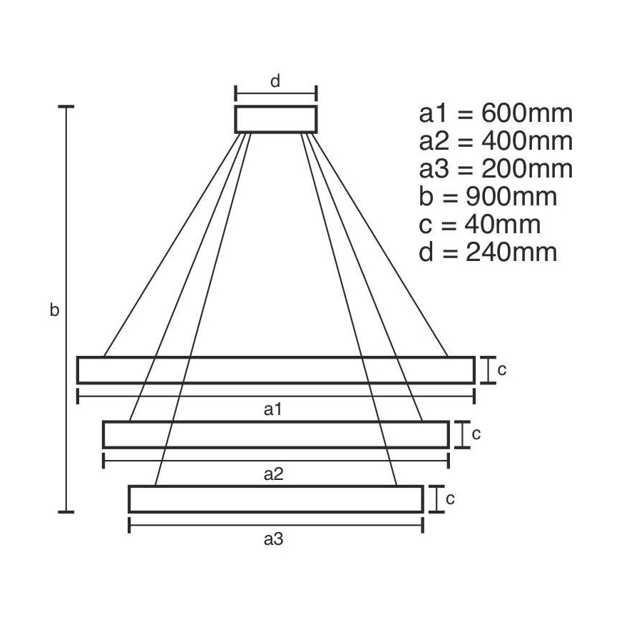 LED Aptumšojama lustra ar auklu LED/85W/230V 3000-6500K + tālvadības pults