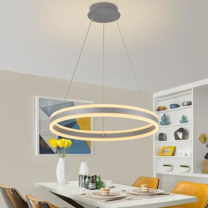 LED Aptumšojama lustra ar auklu LED/85W/230V 3000-6500K d. 60 cm + tālvadības pults
