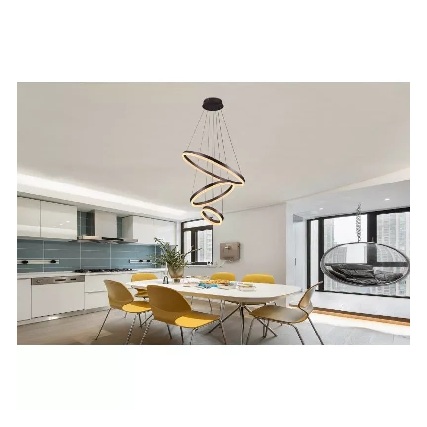 LED Aptumšojama lustra ar auklu LED/85W/230V 3000-6500K + tālvadības pults