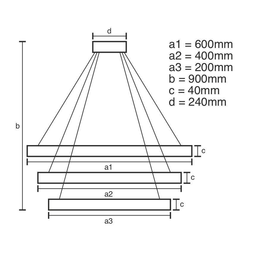 LED Aptumšojama lustra ar auklu LED/85W/230V 3000-6500K + tālvadības pults