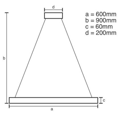 LED Aptumšojama lustra ar auklu LED/85W/230V 3000-6500K d. 60 cm + tālvadības pults