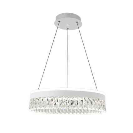 LED Aptumšojama kristāls lustra ar auklu LED/90W/230V 3000-6500K balta + tālvadības pults
