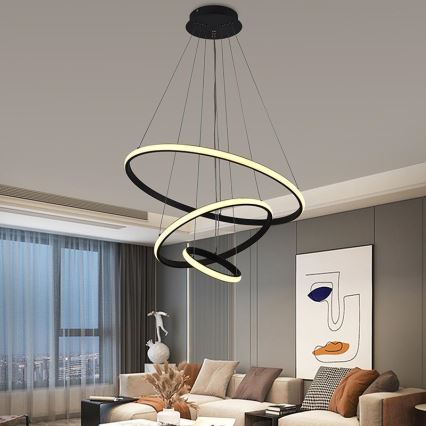 LED Aptumšojama lustra ar auklu LED/90W/230V 3000-6500K d. 60 cm + tālvadības pults