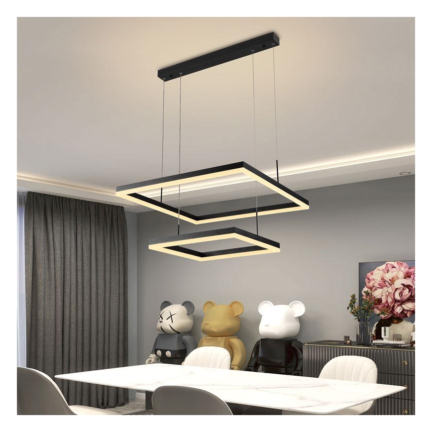LED Aptumšojama lustra ar auklu LED/90W/230V 3000-6500K + tālvadības pults