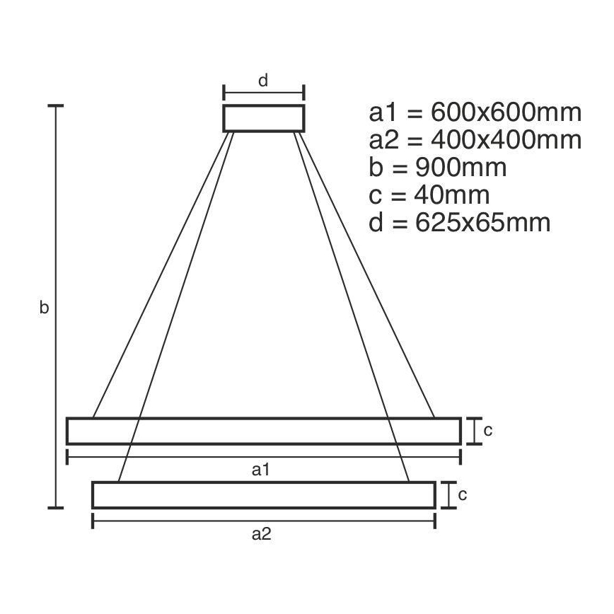 LED Aptumšojama lustra ar auklu LED/90W/230V 3000-6500K + tālvadības pults