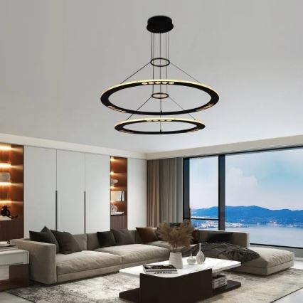 LED Aptumšojama lustra ar auklu LED/90W/230V 3000-6500K + tālvadības pults